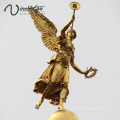 Высокое качество дома декор бронзовый ангел с трубой статуя
